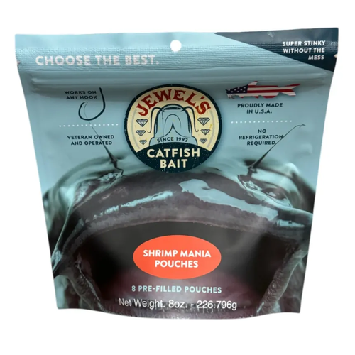 Jewel's Catfish Bait - Pre-Filled Bait Pouches - Shrimp Mania