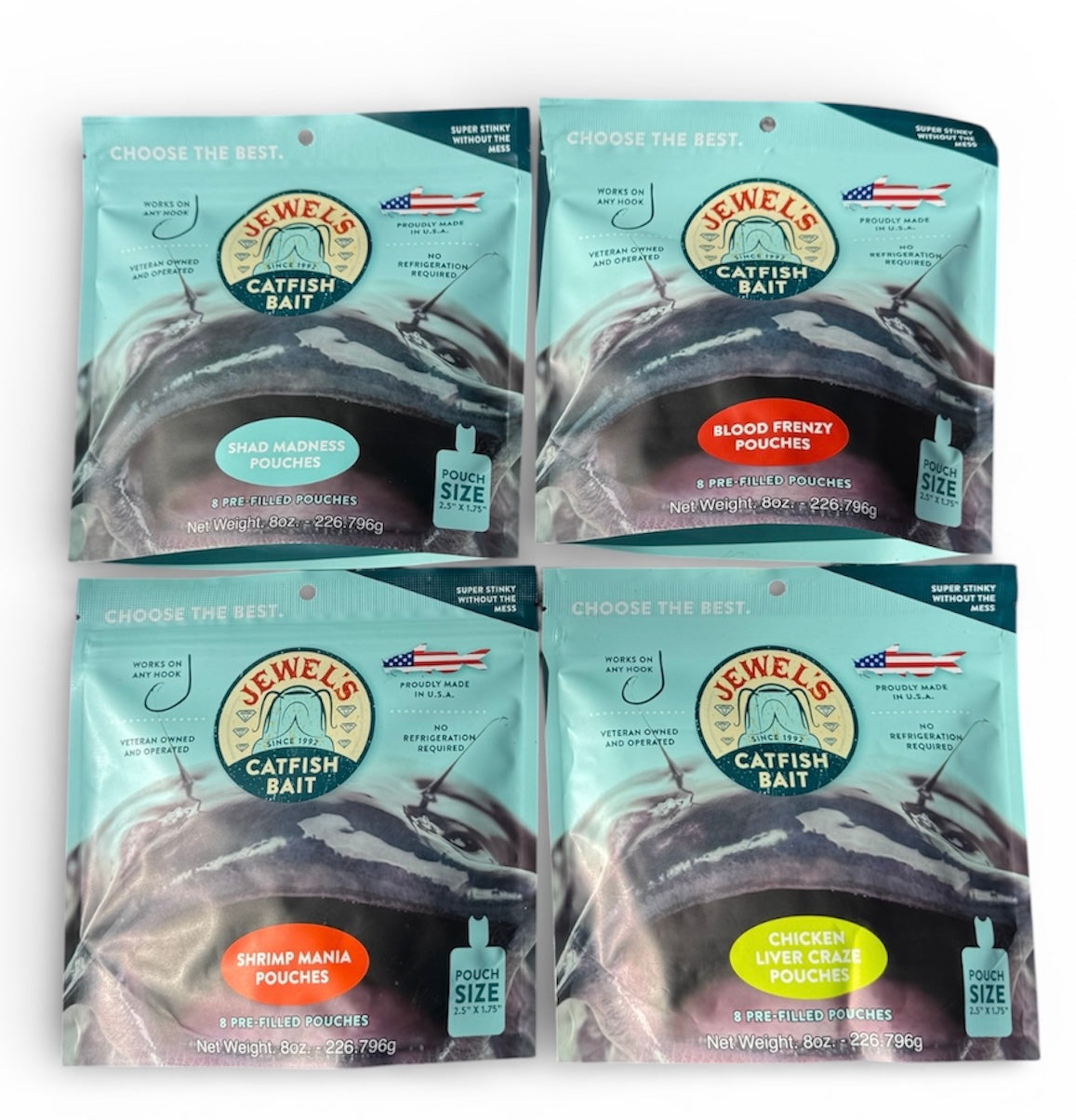 ルアー・フライ Riddle bait Vivienne Fish Jewels Catfish Bait Pouches - Variety Packs *4-PACKS* – Jewels Catfish